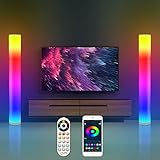 【múltiples usos】rgb lámpara de piso es el mejor regalo para la familia y los amigos. El paquete contiene 2 lámparas de piso y 1 manual de instrucciones. RGB lámpara de piso puede proporcionar un ambiente más alegre para la fiesta.La luz que se mueve con el sonido puede hacer que la película y el juego se sientan más en su lugar, y las cálidas luces amarillas permiten a la gente relajarse más por la noche.