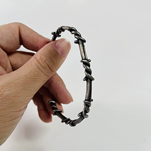 Pulsera cuff unisex de acero y titanio con diseño geométrico miniatura 6