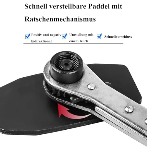 Anhoer Bremskolbenrücksteller 360° Schwenk Bremskolbenrücksteller Bremssattel Ratschen Werkzeug mit 4 Bremsbelag Ersatzhaken für die Reparatur von Autobremsen