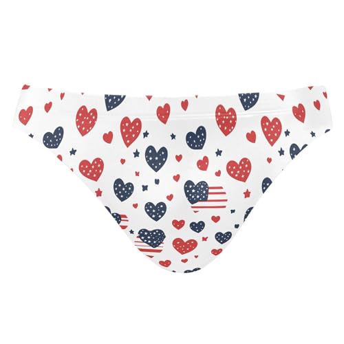 Men's Swim Briefs July 4th Independence Day Heart Swimsuit Beach Swimwear Bikini M B0404587