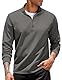 COOFANDY Sweatshirt Herren 1/4 Zip Troyer Pullover ohne Kapuze Sweatshirts mit Reißverschluss Pullover Langarm Leichte Herrenpullover Langarmshirt Pulli Dunkelgrau XL