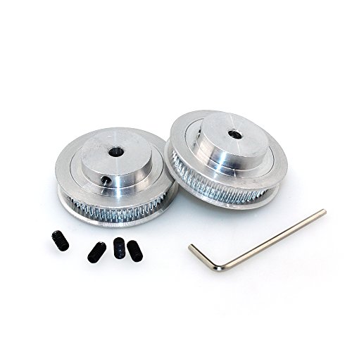 Witbot Aluminum gt2 Timing Pulley Bore 5mm Teeth 60 for 3D Printer 6mm Width gt2 Belt (Pack of 2pcs)