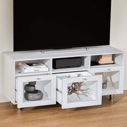 Image of Home Centre | Helios Soho Small TV Unit | Engineered Wood Entertainment Unit | White | 1 Year Warranty