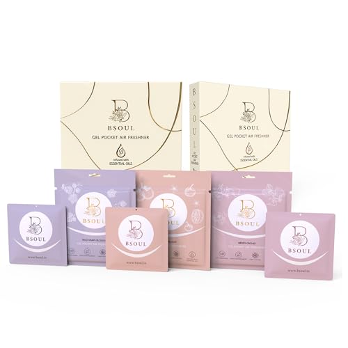 Image of BSOUL Gel Pocket Bathroom Air Freshener Pack of 2 | 3 Pcs Each (6x10g) | Toilet & Room Odor Remover | Lasts Up to 30 Days Fragrance