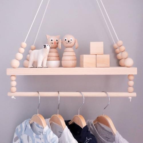 Support de rangement mural suspendu pour désencombrer avec style bohème