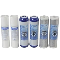 MGidea Filtro Acqua Potabile 2X KIT TRE CARTUCCE (6 PEZZI) FILTRO SISTEMA FILTRAZIONE ACQUA SEDIMENTI + CARBONI ATTIVI 10" 5 μm PER DEPURATORE SOTTO LAVELLO