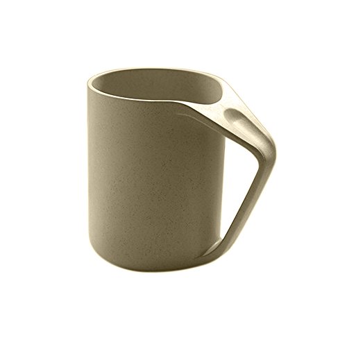 Upstyle Retro Eco-Friendly Wheat Straw Lightweight Cup Biodegradable Mug Plastic Tumbler For Water, Coffee, Milk,Tea Size 13.5 Oz (Beige) #TOP2