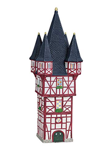 Tipigra Bromser Turm in Rüdesheim am Rhein Lichthaus Serie Wurm KG - Portavelas de porcelana (13 x 13 x 34 cm)