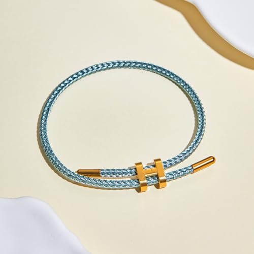 Image of AIMADE Bracelets for Women Adjustable Charm Bracelet, 18k Gold-plated Buckle Design Titanium Steel Wire Rope Women's Gift Jewelry