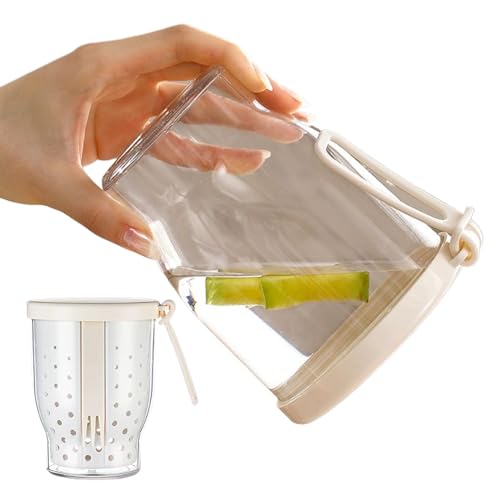 Genérico Tarro Para Avena Nocturna - Tazas Portátiles Con Asa Para Fruta En Picnic - Botes Organizadores De 2 Capas Con Separación Seco-Húmedo Para Fruta, Cereales Y Yogur