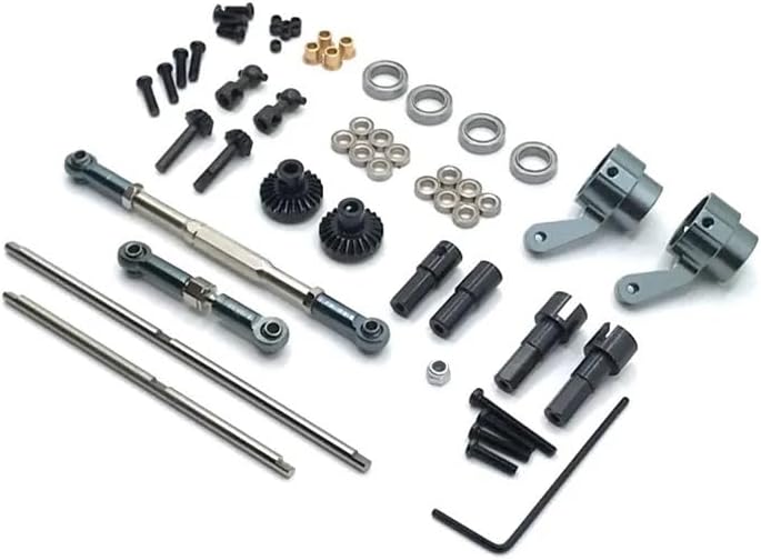for WPL C14 C24 C34 B14 B24 B16 B36 D12 RC Car Metal Front Middle Rear Axle Steel Gear Drive Shaft Kit Replacemnet for WPL C14 C24 C34 RC Car Upgrades Accessories Parts