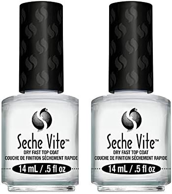 Seche Vite Dry Fast Top Coat for Nail Polish & Manicure 0.5 fl oz, 2 Pack