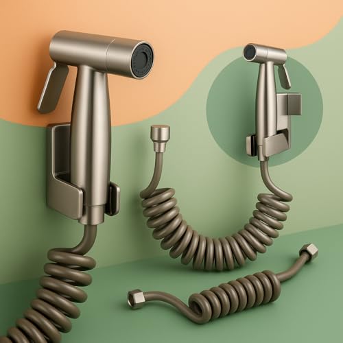 douchette wc Acier Inoxydable SUS304, tuyau douche, flexible de douche, douche salle de bain, parfait pour Hygiène personnelle, avec tuyau extensible supplémentaire offert