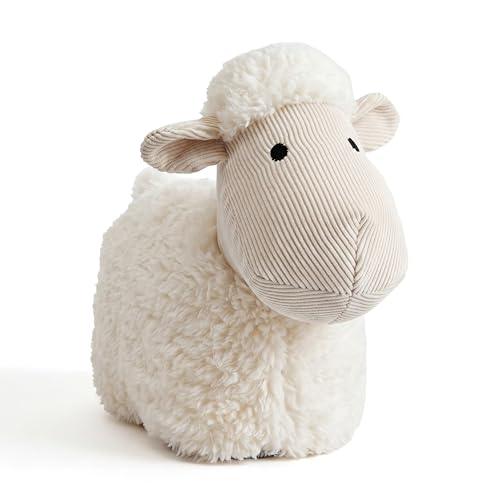 GEEZY Weighted Door Stop Animal - Novelty Fabric Sheep Floor Stopper with Sand Filling - Decorative Lamb Door Holder for Wood, Carpet, Home Bedroom & Living Room