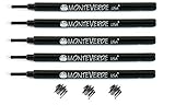 5 Pack Monteverde G23 Rollerball Pen Refills Compatible With Schmidt 888, Medium Point, Bulk Packed (Black)