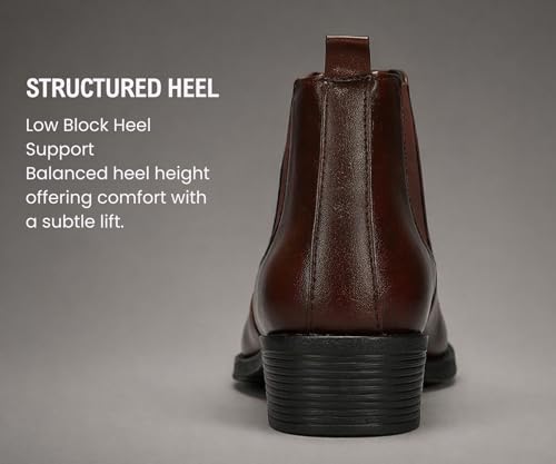 Image of Kraasa Men's Height Increasing Chelsea Boots | PU Leather Slip-On Ankle Boots | Comfortable Formal & Smart Casual Footwear