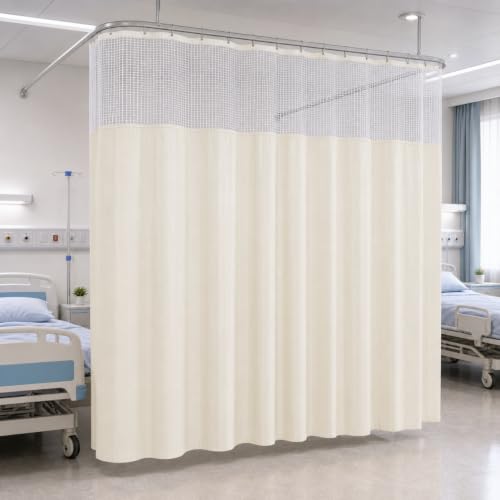 Image of CASA-NEST Hospital Partition Curtains for ICU and Wards PVC Curtains, 4.5 x 8 ft, Cream-Hos008