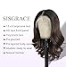 SISgrace Natural Black Ombre Brown 13×6 HD Lace Front Wigs Synthetic Glueless Pre Layered Body Wave Wigs for Women Pre Plucked 18 Inch Tiny Knots Lace Natural Hairline Bob Wigs