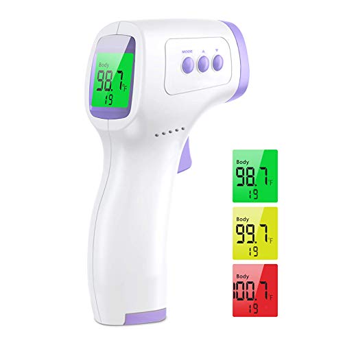Forehead Thermometer for Fever, Digital Infrared Thermometer for Baby, Kids and Adults, Non-Contact Temporal Thermometer with Instant Accurate Reading, Fever Alarm and Memory Function