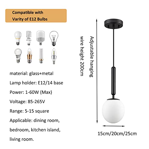 Éclairage de Pendentif Noir Mat Luminaire Moderne pour Plafond Bas - 6