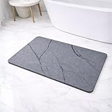 Alfombra Diatomita Baño 60x40cm - Secado Rápido, Antideslizante y Antibacteriana - Alfombrilla Baño - Piedra Diatomita Baño - Stone Bath Mat - Alfombra Ducha - También como Escurreplatos Cocina