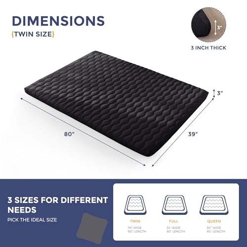 Image of MAXYOYO Japanese Floor Futon Mattress Twin Size, 3 inch Thicken Mattress