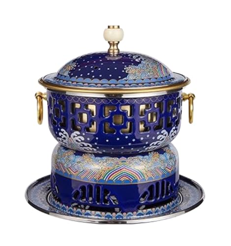 Olla China de Cobre Cloisonné 22x22 cm Azul miniatura 1