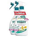Sanytol - Désodorisant Textiles Désinfectant - 500 ml - Lot de 2 - Tous Types de Textiles ...