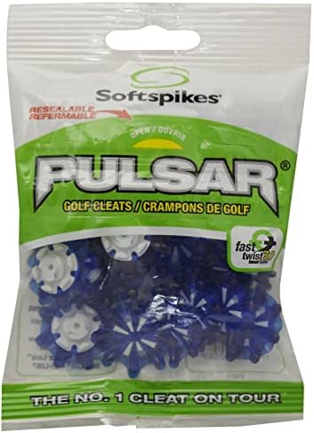 SOFTSPIKES Golf Spikes Fast Twist 3.0 Softspikes Pulsar Golf Cleats, Blue, Clamshell US