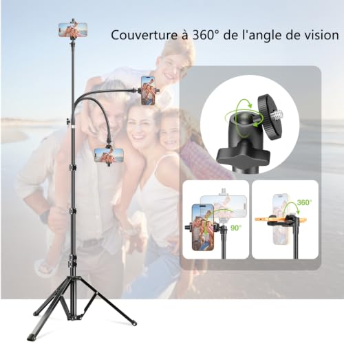 Elitehood Trépied Smartphone Portable 205 cm Haut, Trépied Flexible iPhone – vue 4