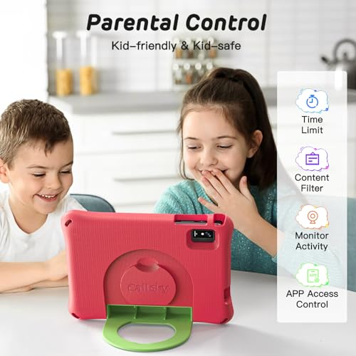 Image of Callsky-Kids Kids Tablet 8 Inch Android 14 for Kid Octa-Core 64GB 2TB Expandable Toddler Tablet WiFi Children with EVA Shockproof Case, GMS Certified, Dual Camera, BT, Rose Red