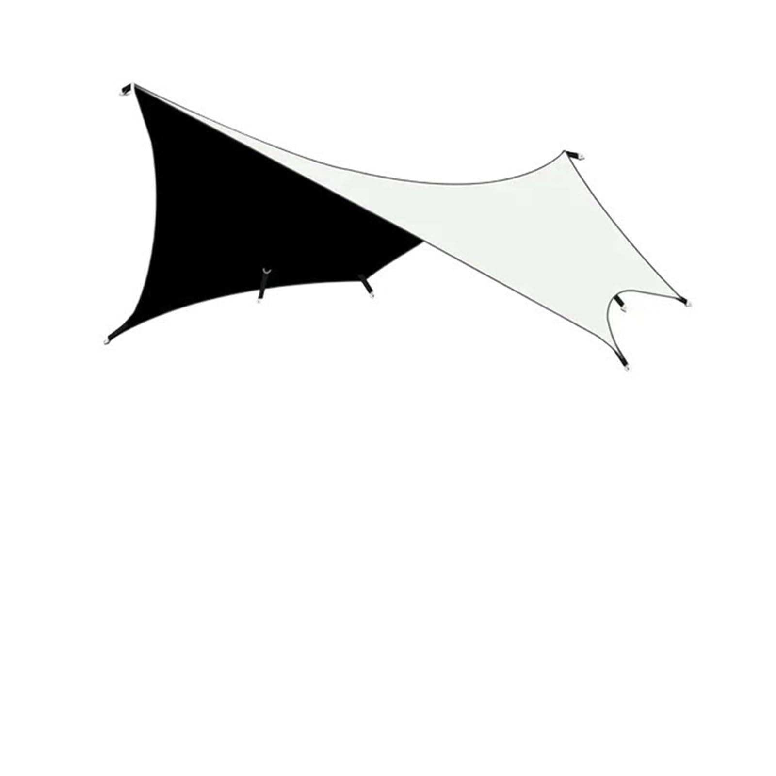 Telo per Tenda da Campeggio 5x4,5m Grande Telo Impermeabile Rivestimento Nero Esagonale Tenda da Campeggio Ombra Esterna Telo Tenda Riparo Parasole Telo