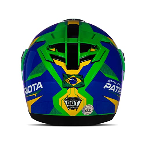 Capacete Fechado Evolution G8 Brasil Patriota Verde/Azul 56