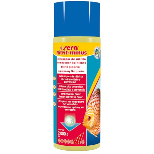 Sera Nitrito Menos 500 Ml Purificador De Agua Para Acuario, Ayuda Inmediata Contra Nitrito, Elimina Hasta 1,5 Mg L De Nitrito Por Dosificación Previene El Pico De Nitrito