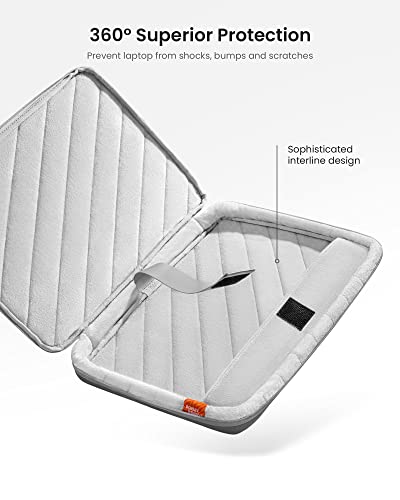Tomtoc 360 Protective Laptop Carrying Case For 13-Inch Macbook Air M2/A2681, M1/A2337 2022-2018, Macbook Pro M2/A2686, M1/A2338 2022-2016, Shock-Proof, Spill-Resistant Macbook Accessory Sleeve, Gray #TOP3