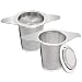 Produktbild Teefilter, 2 Stück Teeei Edelstahl aus Rostfreiem Stahl, Teesieb mit Doppelgriffen und Deckel zum Einhängen an Teekannen, Tassen und zum Aufbrühen von Losen Teeblättern und Kaffee
