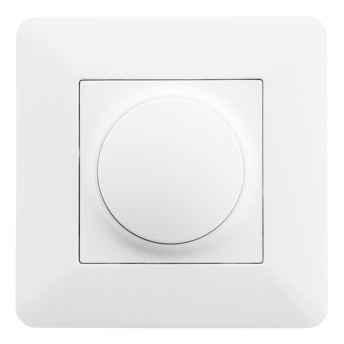 Zenitech - Ściemniacz Obrotowy Kompatybilny z LED - Montaż Podtynkowy, Kompaktowy Silnik, Precyzyjna Regulacja - Wspornik Clip-On - Płyta 86 x 86 mm - Biały