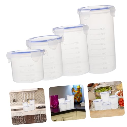 KAILIKETIY 4pcs Crisper Set Clear Lids Airtight Loaf Foil Insulated Flask Pantry Flour Pouches Tin Bento Jar Pp - Image 3