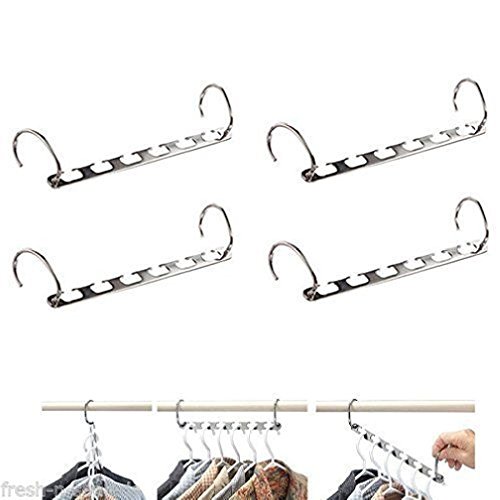 Clothes Closet Hangers Organizer Wardrobe Rack Space Saver Storage Metal 4 Pack - //coolthings.us