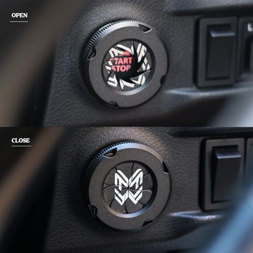 Image of MR WAGON - Protective Car Start Stop Button Cover -Open Close Ignition Cap for Bike and Car -Decorative Car Push Start Button Cover- Auto Accessories for Car Interior (4 cm) Diameter (Black Spin)