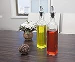 NOBILEA 2 Pcs Glass Oil Dispenser, Vinegar Dispenser, BPA Free, Salad Dressing Cruet Glass Bottle Olive Oil Bottles Dispenser (500 ML Each) (Pack of 2)