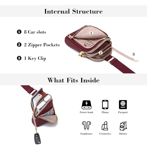Image of INICAT Small Travel Purse,Anti Theft Crossbody Bag for Women | RFID Blocking, 8 Card Slots,Secure Back Zipper Pocket,Sling Style