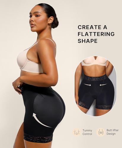 SHAPELLX Butt Lifting Shapewear For Women Tummy Control Faja Shaping Shorts Thigh Slimming Panties Mid Waisted Shaper2