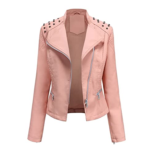 Veste de moto pour femme fin de mi saison blouson court zippé M