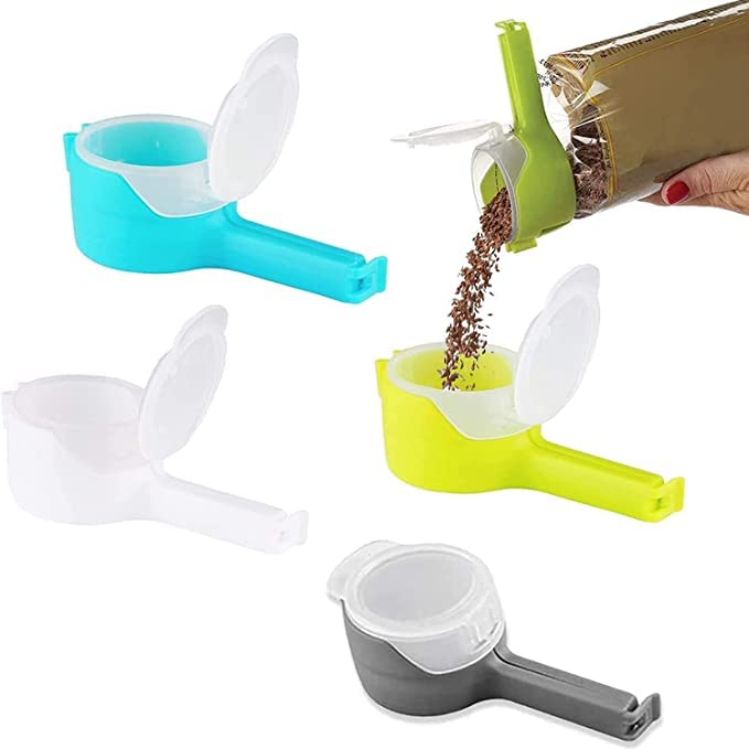 Buy 4PCS Seal Pour Food Storage Bag Clip, Pour Food Clip, Snack Food