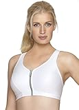 Glamorise Women's Plus-Size High Impact Magiclift Zipper Sport Bra, White, 44D