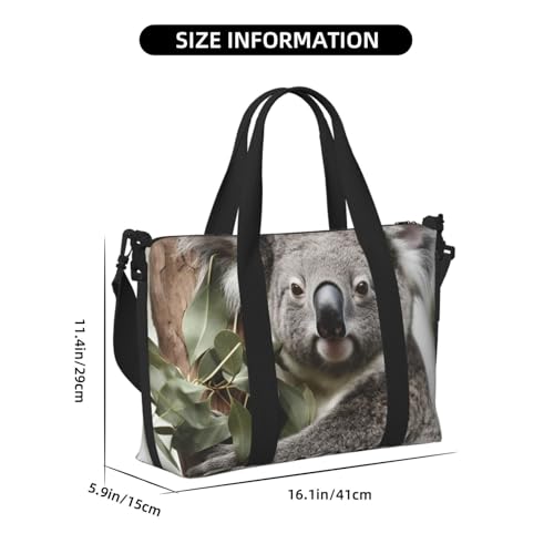 Travel Duffel Bag for Men Gym Bag, Koala Luggage Bag with Shoulder Strap, Large Gym Tote Bag for Women, Weekender Overnight Bag, Foldable Carry on Bag for Airplane3
