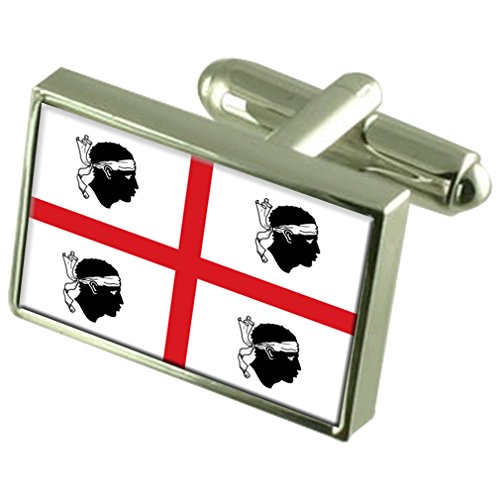 Preisvergleich Produktbild Select Gifts Region Sardinien Italien Flagge Manschettenknöpfe graviert Box