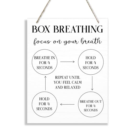 Box Breathing Sign, Focus On your Breath Sign, Therapy Decorations,