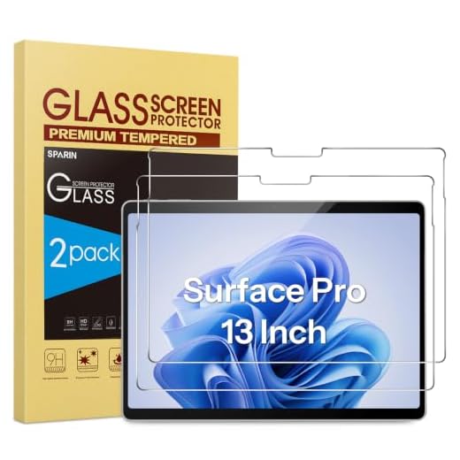 SPARIN [2 Pack] Screen Protector for Surface Pro 11 2024/Microsoft Surface Pro 9/Surface Pro 10/Surface Pro 8/Surface Pro X, [13 inch], 9H Tempered Glass/Support Surface Pen